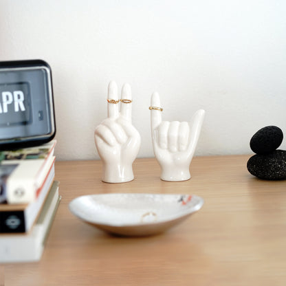 Porcelain Hand Objet Aloha 陶器のハンドオブジェ アロハ